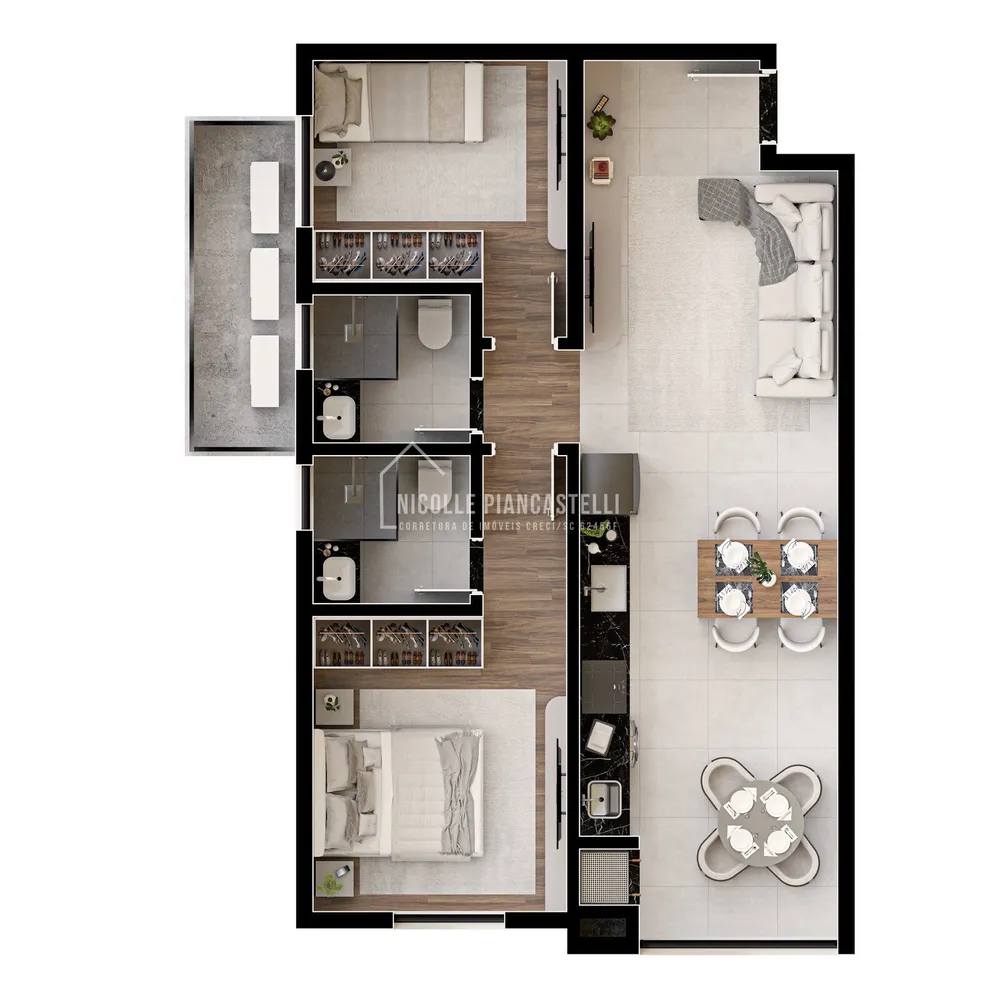 Apartamento, 2 quartos, 57 m² - Foto 6