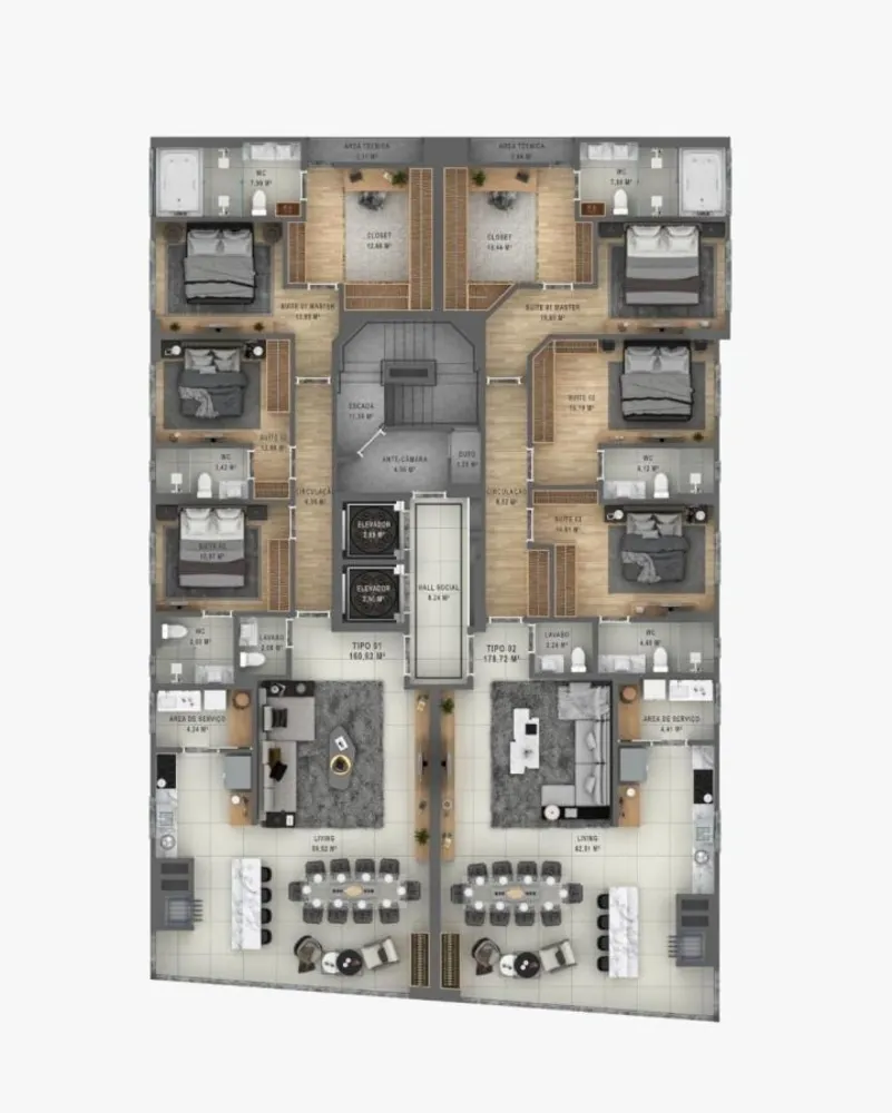 Apartamento, 3 quartos, 160 m² - Foto 4