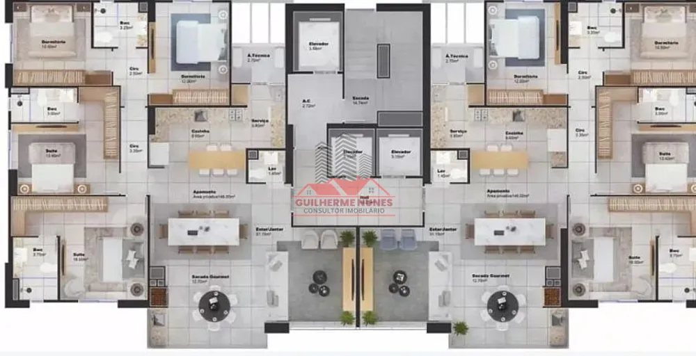 Apartamento, 4 quartos, 146 m² - Foto 3