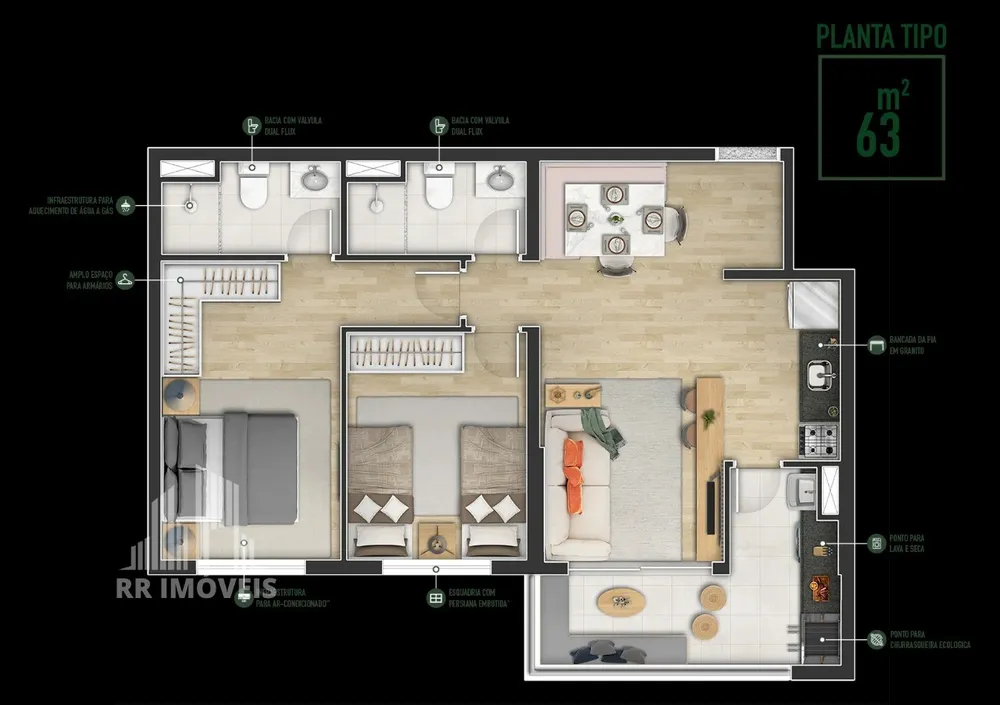 Apartamento, 2 quartos, 64 m² - Foto 12