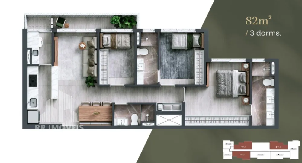 Apartamento, 3 quartos, 82 m² - Foto 2