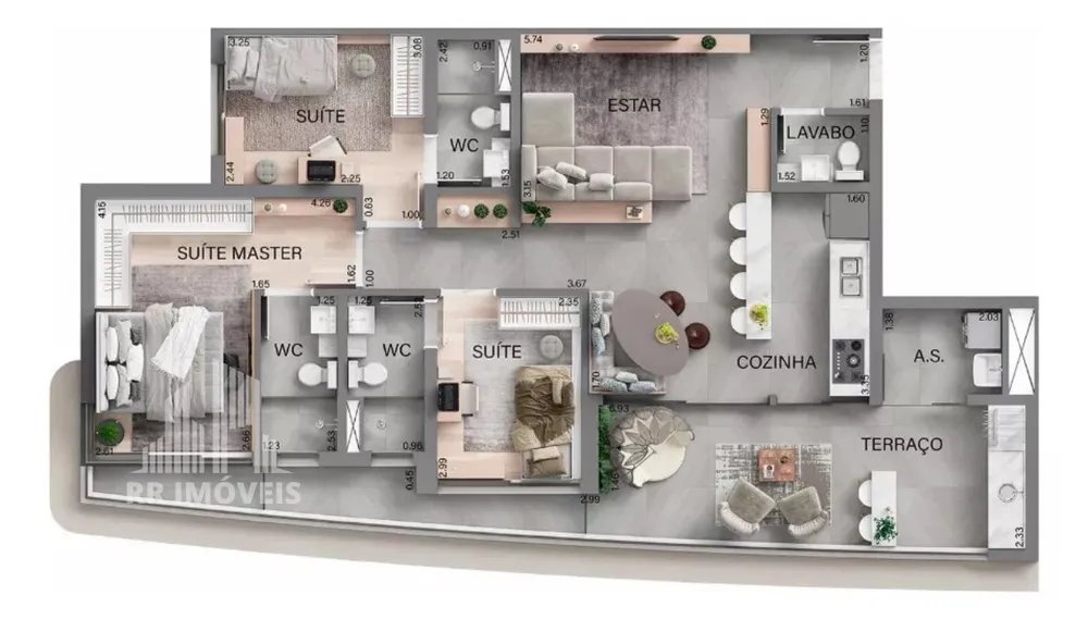 Apartamento, 2 quartos, 74 m² - Foto 3