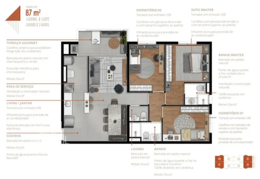 Apartamento, 3 quartos, 87 m² - Foto 3