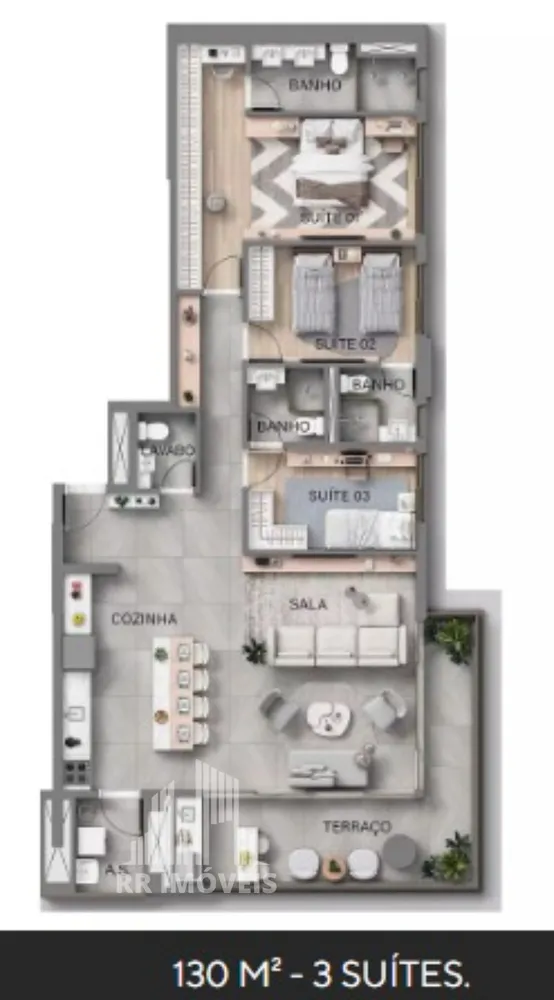 Apartamento, 3 quartos, 130 m² - Foto 1
