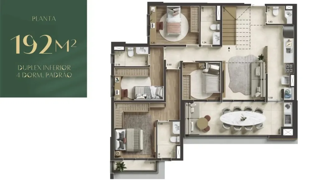Apartamento, 4 quartos, 192 m² - Foto 1