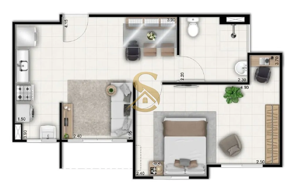Apartamento, 1 quarto, 43 m² - Foto 43