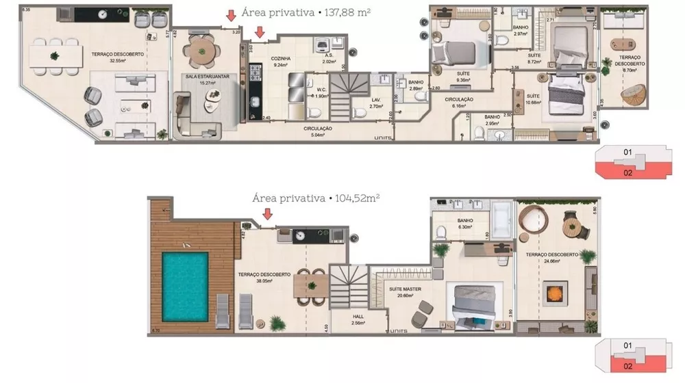 Cobertura, 3 quartos, 137 m² - Foto 3