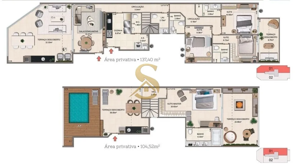 Cobertura, 3 quartos, 137 m² - Foto 29