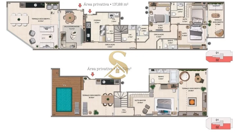 Cobertura, 3 quartos, 137 m² - Foto 30