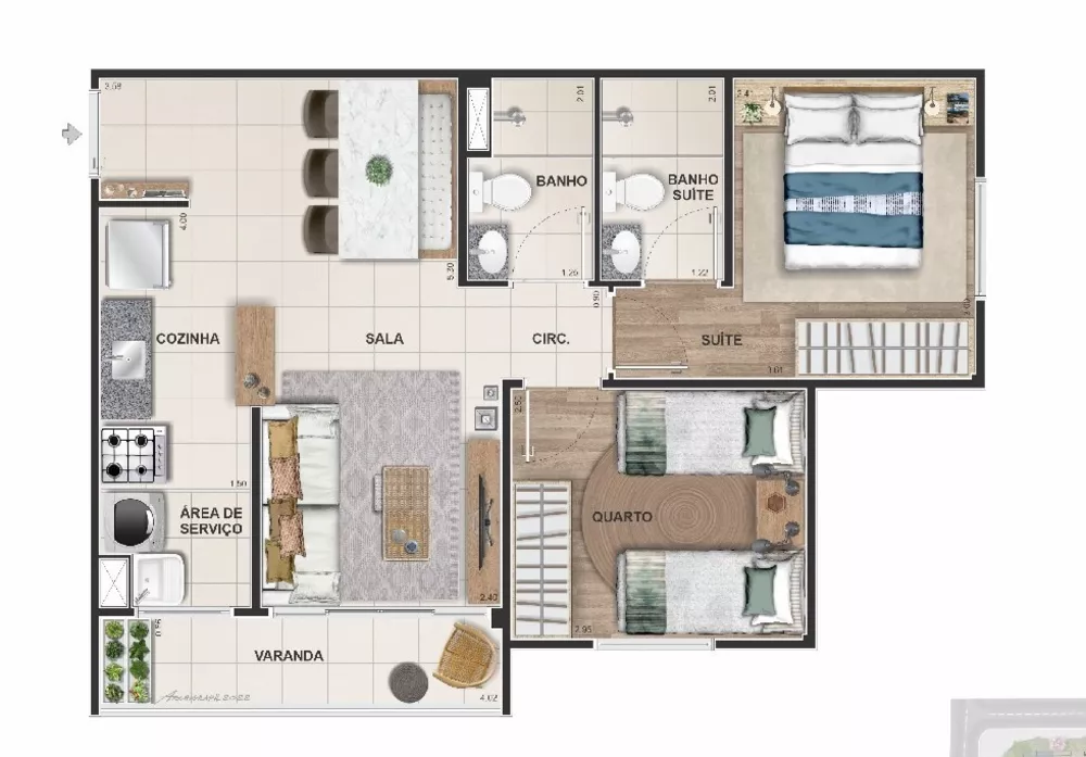 Apartamento, 2 quartos, 50 m² - Foto 17