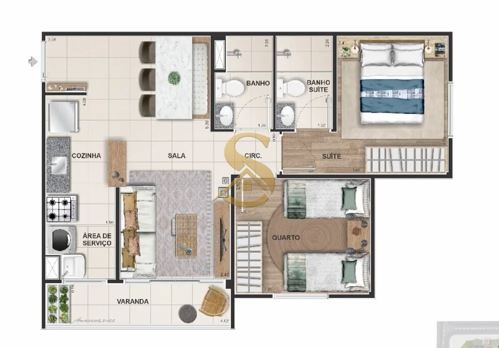 Apartamento, 2 quartos, 50 m² - Foto 40