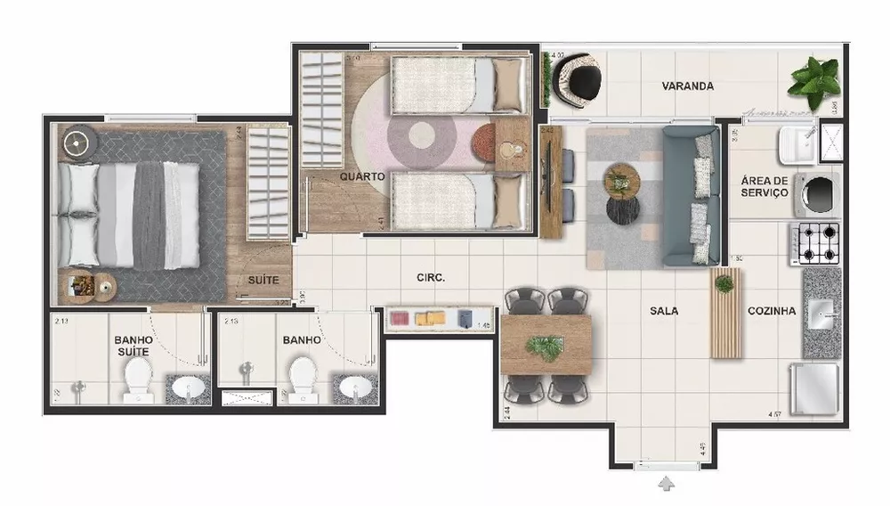Apartamento, 2 quartos, 50 m² - Foto 6