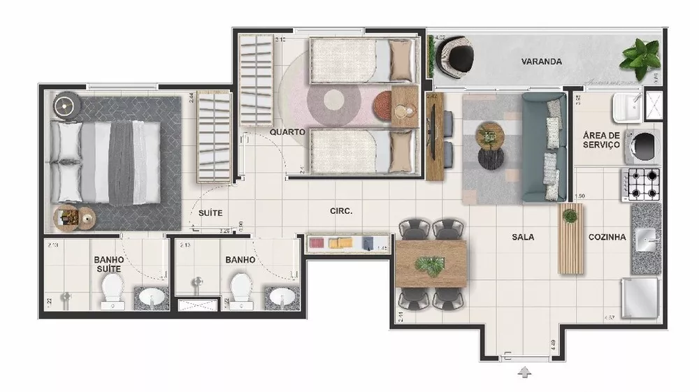 Apartamento, 2 quartos, 50 m² - Foto 4