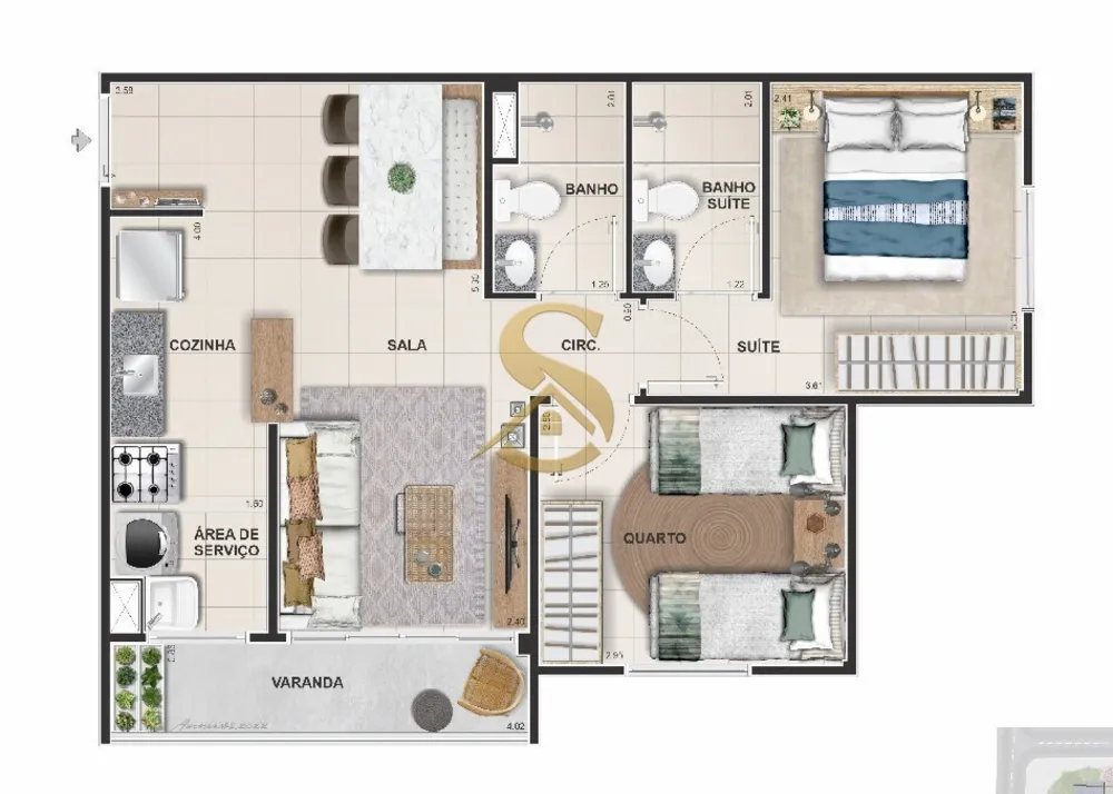Apartamento, 2 quartos, 50 m² - Foto 59