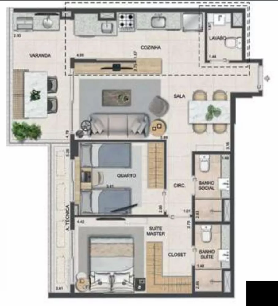 Apartamento, 2 quartos, 77 m² - Foto 23