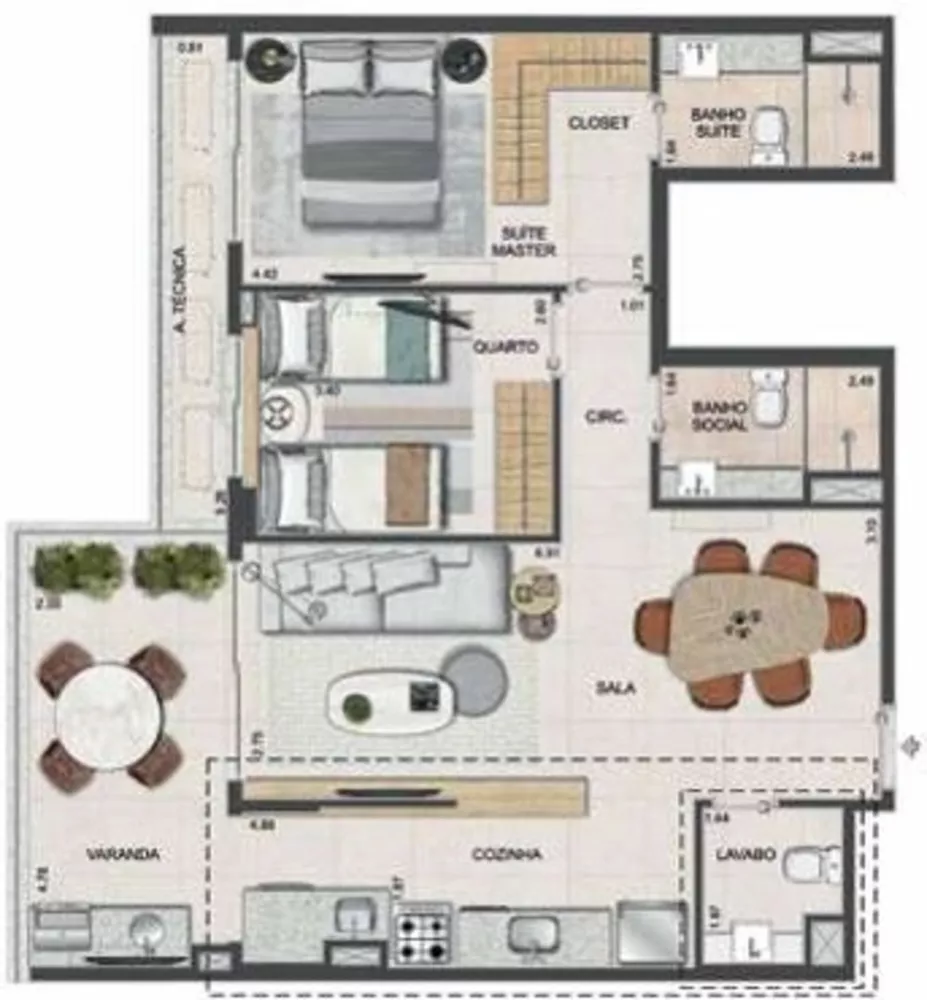Apartamento, 2 quartos, 77 m² - Foto 6