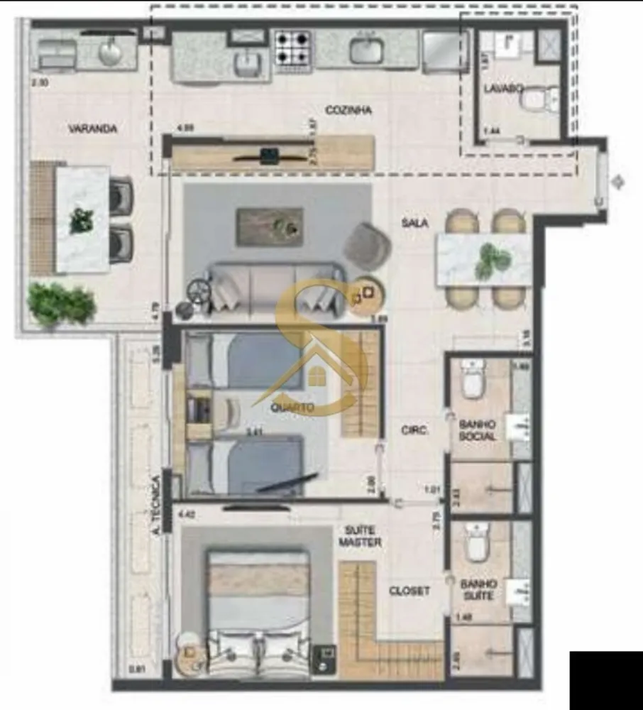 Apartamento, 2 quartos, 77 m² - Foto 76