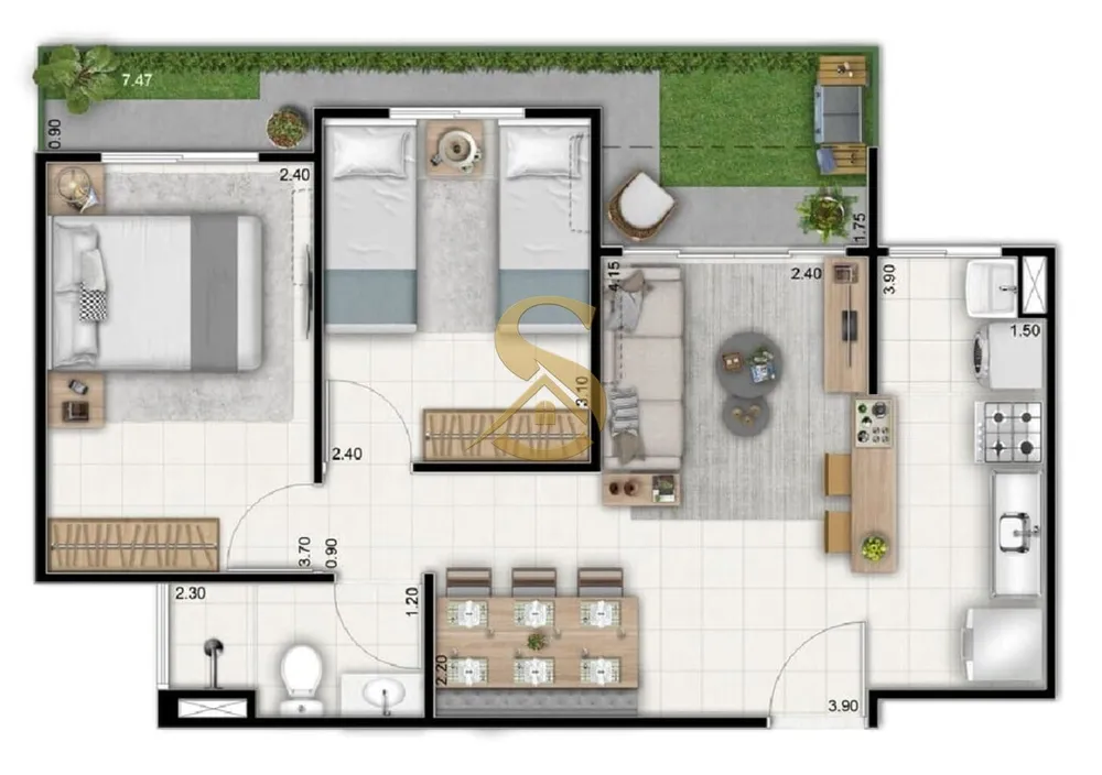 Apartamento, 2 quartos, 45 m² - Foto 56