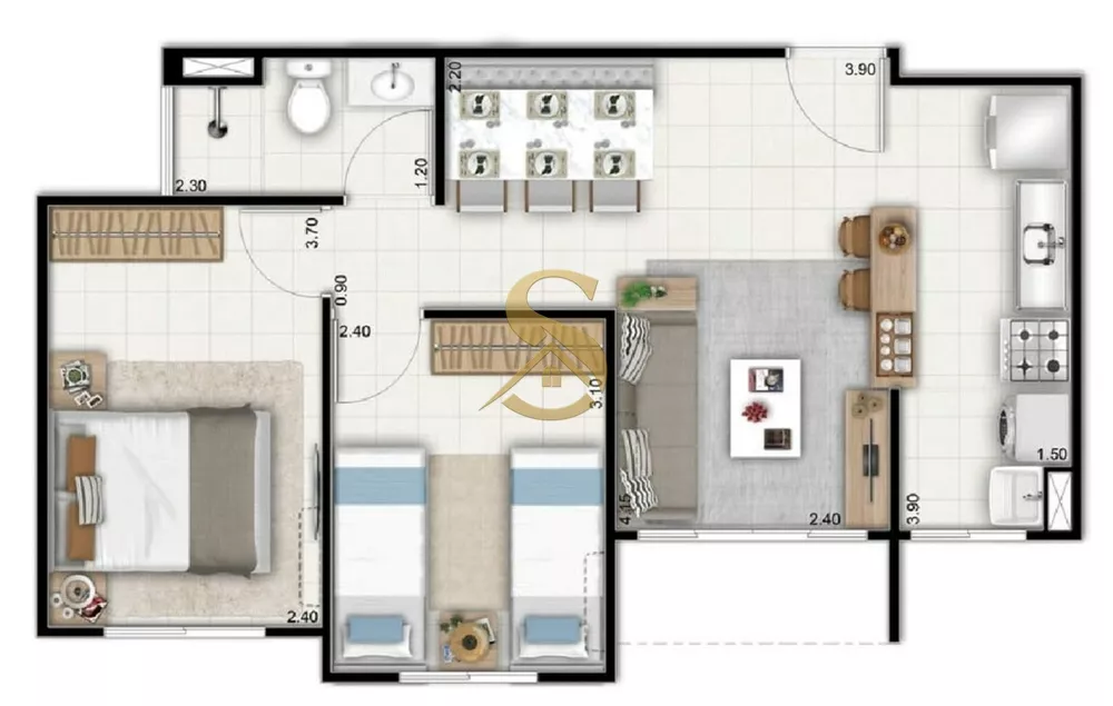 Apartamento, 2 quartos, 45 m² - Foto 37
