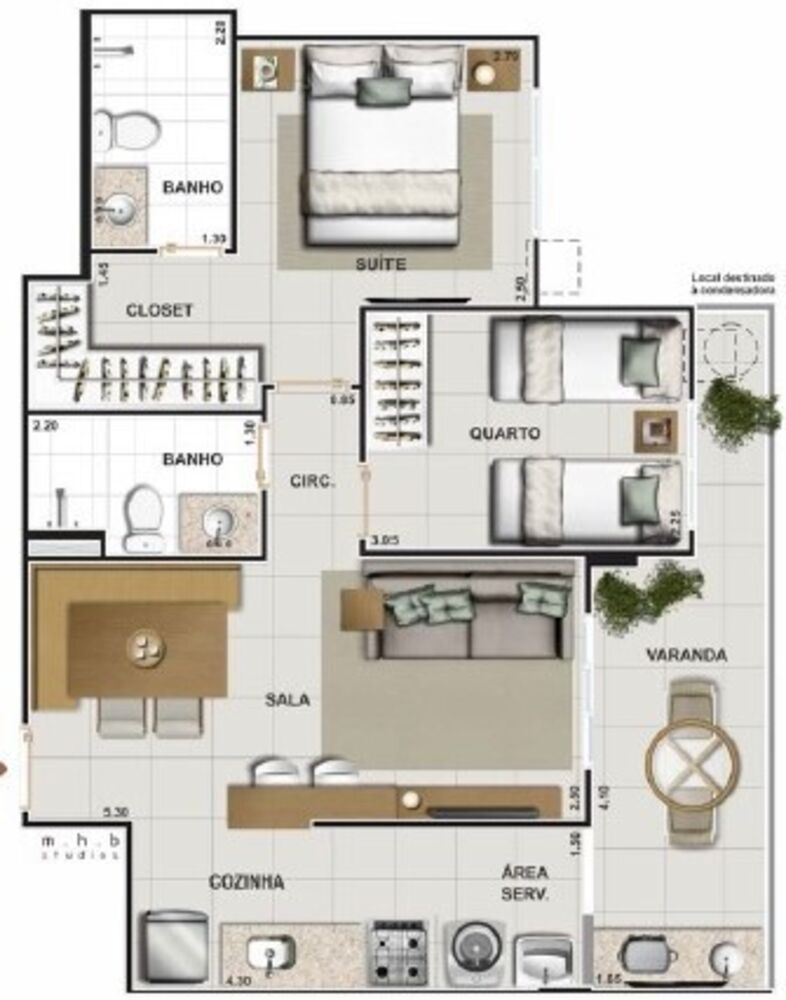 Apartamento, 2 quartos, 58 m² - Foto 1