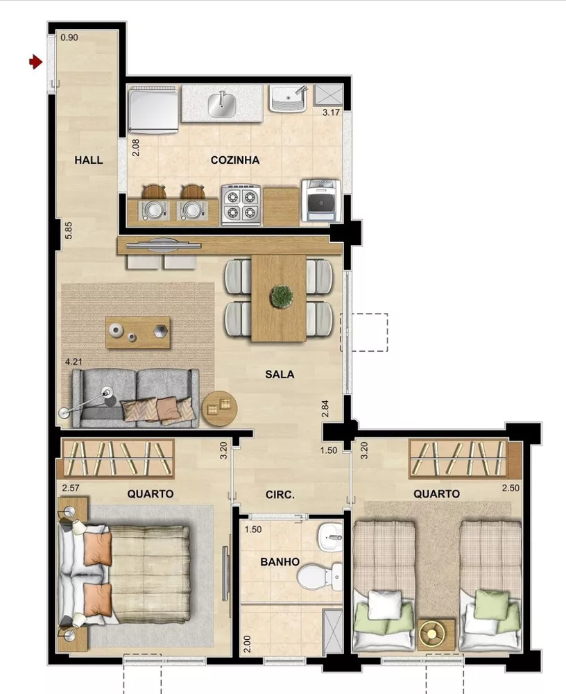 Apartamento, 2 quartos, 46 m² - Foto 5