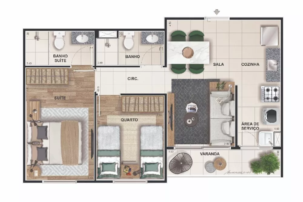 Apartamento, 2 quartos, 52 m² - Foto 6