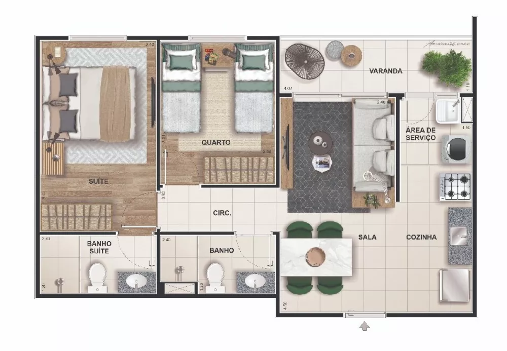 Apartamento, 2 quartos, 52 m² - Foto 24