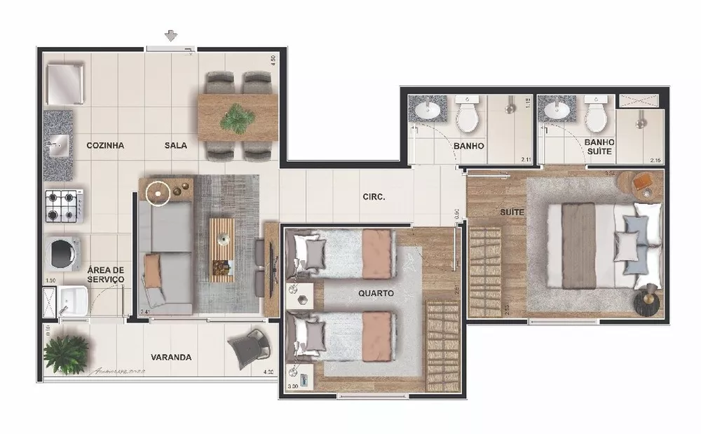 Apartamento, 2 quartos, 52 m² - Foto 4