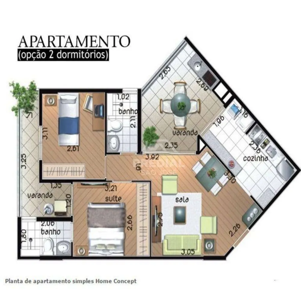 Apartamento, 2 quartos, 67 m² - Foto 2