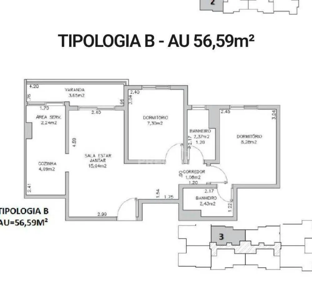 Apartamento, 2 quartos, 56 m² - Foto 2