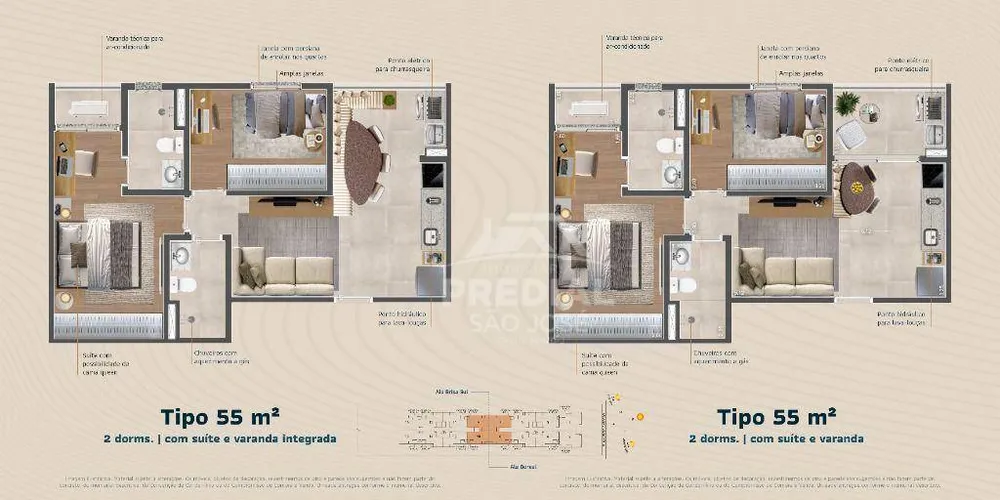 Apartamento, 2 quartos, 55 m² - Foto 16