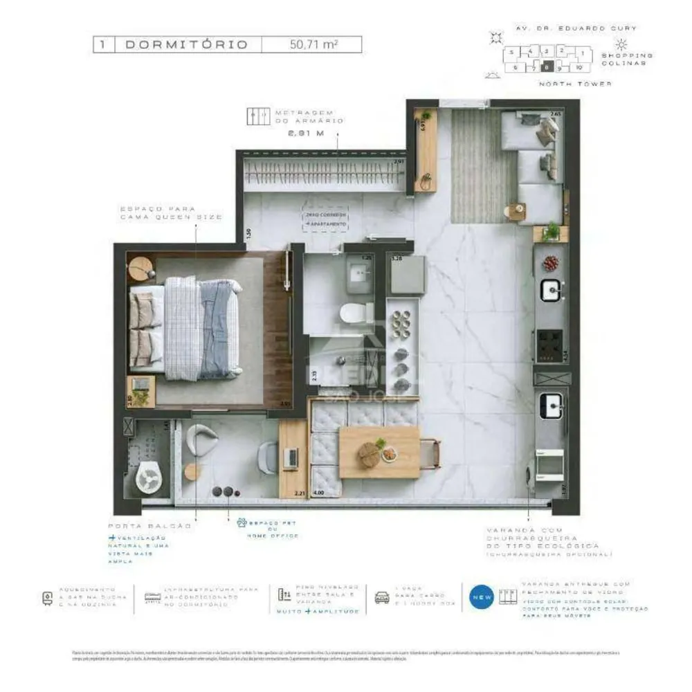Apartamento, 1 quarto, 50 m² - Foto 6