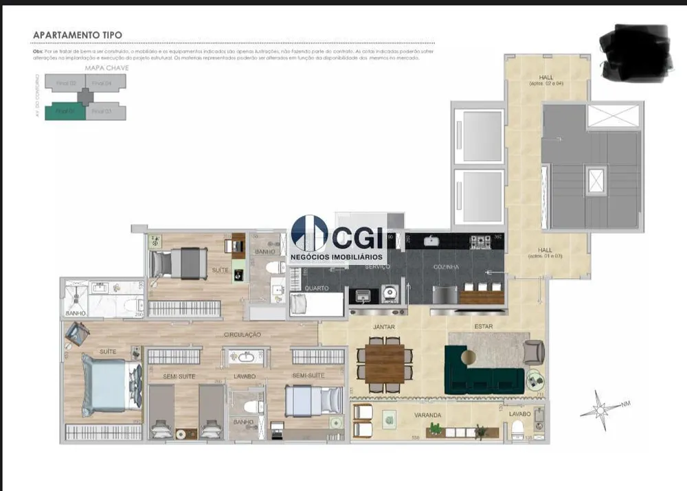Apartamento, 4 quartos, 130 m² - Foto 3