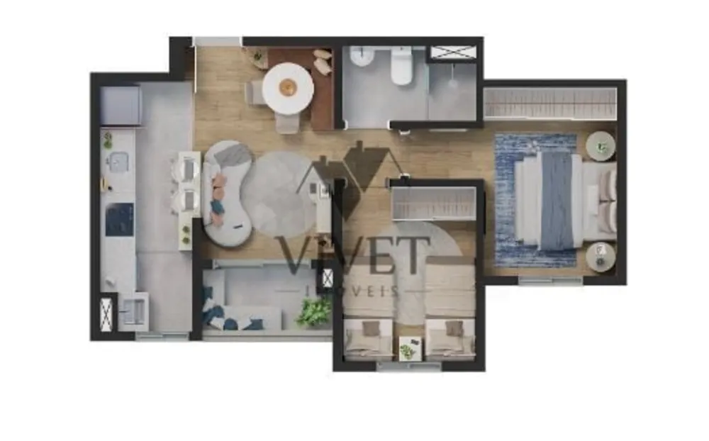 Apartamento, 2 quartos, 48 m² - Foto 2