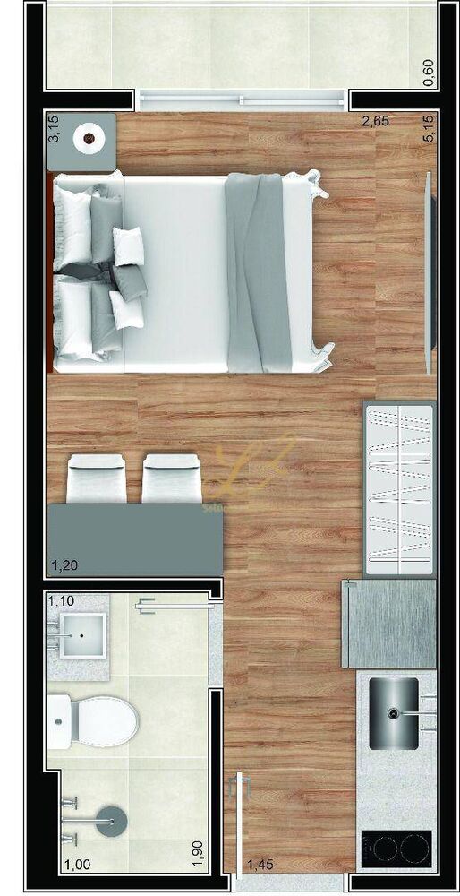 Kitnet-Studio, 17 m² - Foto 3