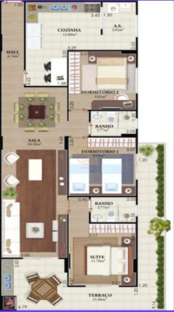 Apartamento, 3 quartos, 116 m² - Foto 1