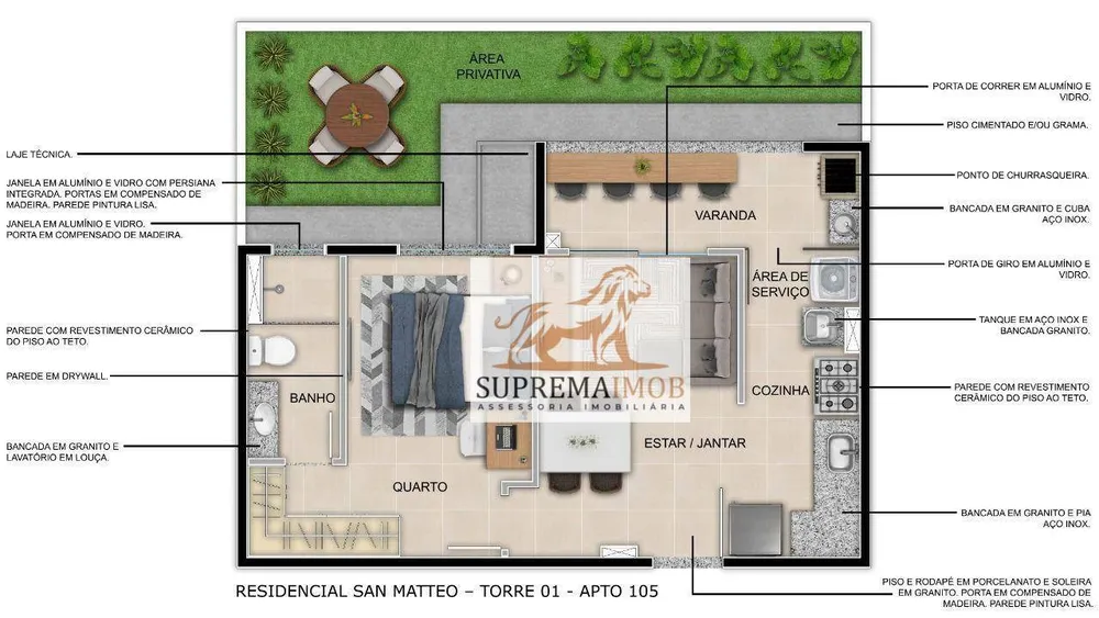 Apartamento, 1 quarto, 34 m² - Foto 2