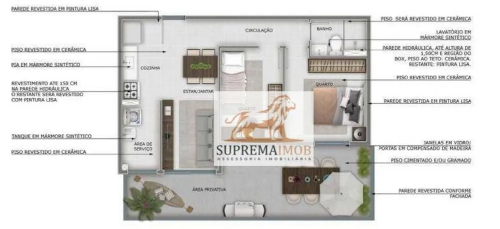 Apartamento, 2 quartos, 43 m² - Foto 2