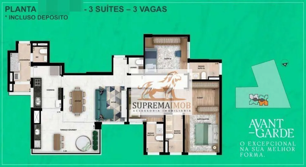 Apartamento, 3 quartos, 126 m² - Foto 2