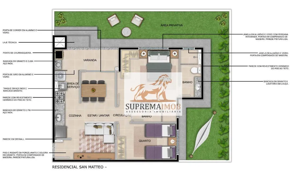 Apartamento, 2 quartos, 52 m² - Foto 2