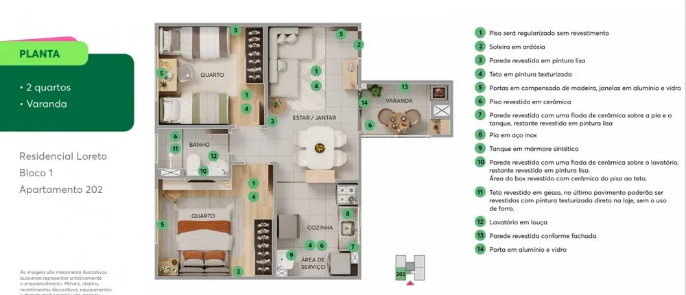 Apartamento, 2 quartos, 41 m² - Foto 2