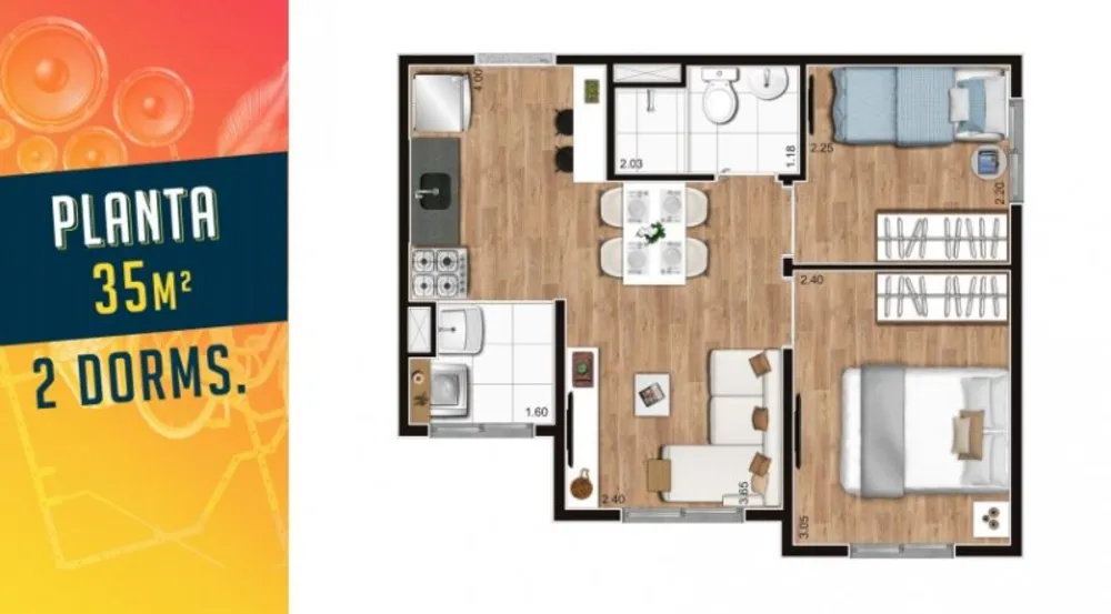 Apartamento, 2 quartos, 35 m² - Foto 13