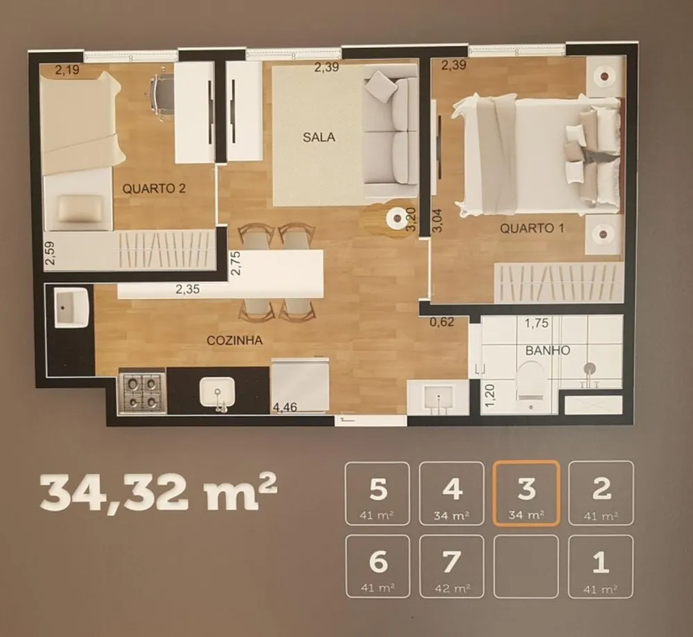 Apartamento, 2 quartos, 42 m² - Foto 3
