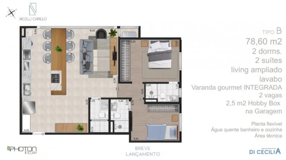 Apartamento, 2 quartos, 66 m² - Foto 3