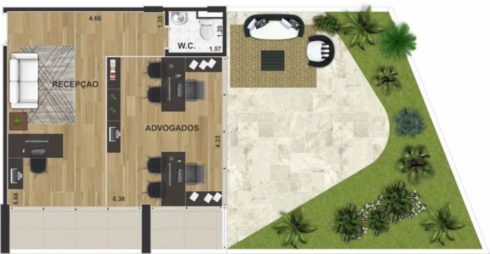 Sala-Conjunto, 39 m² - Foto 3