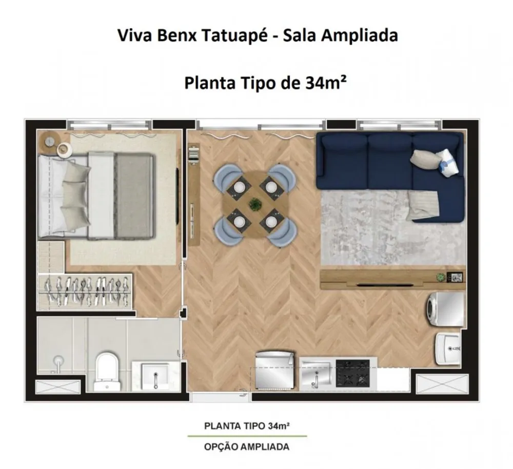 Apartamento, 2 quartos, 34 m² - Foto 3