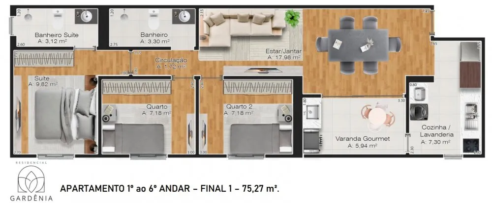 Apartamento, 3 quartos, 75 m² - Foto 9