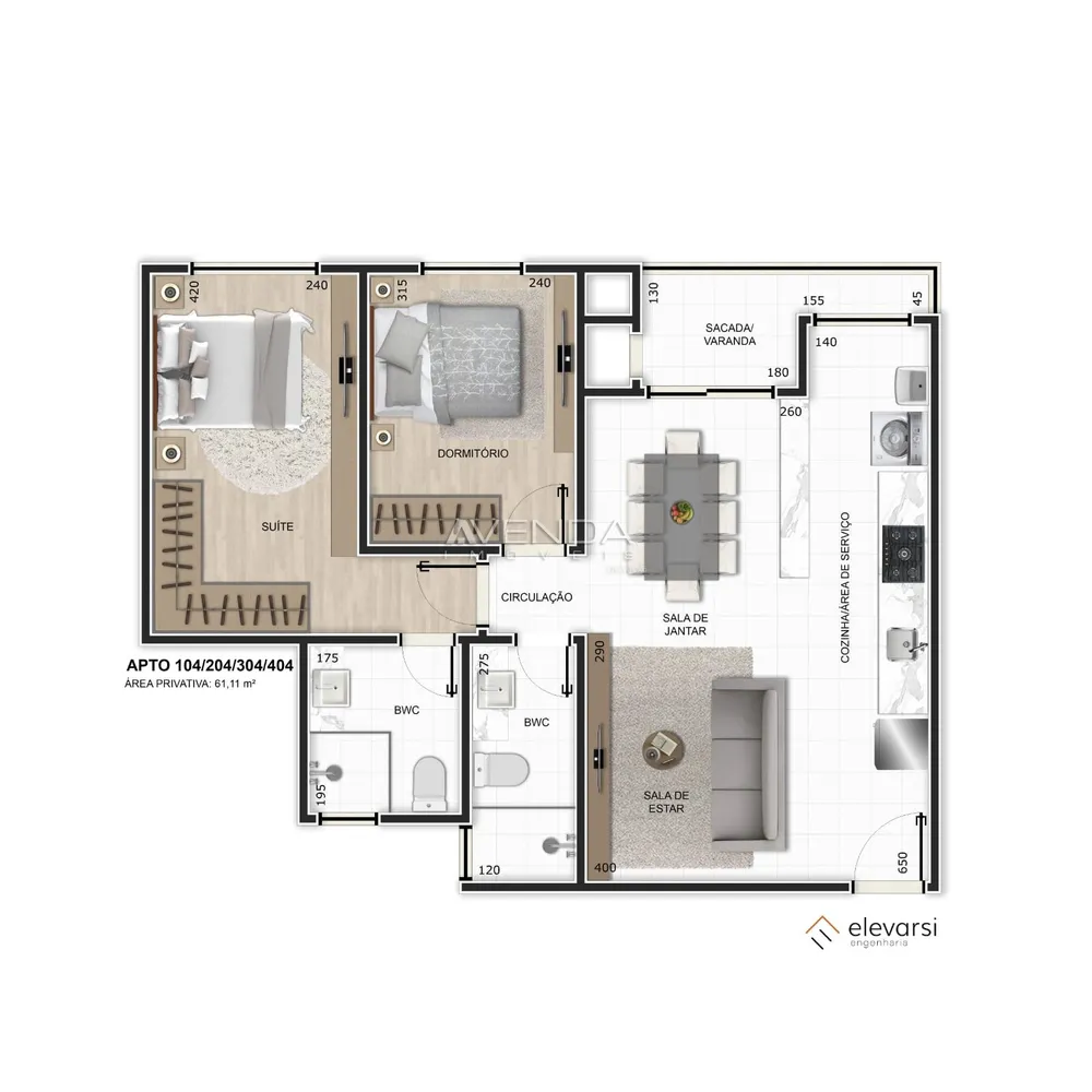Apartamento, 2 quartos, 59 m² - Foto 5