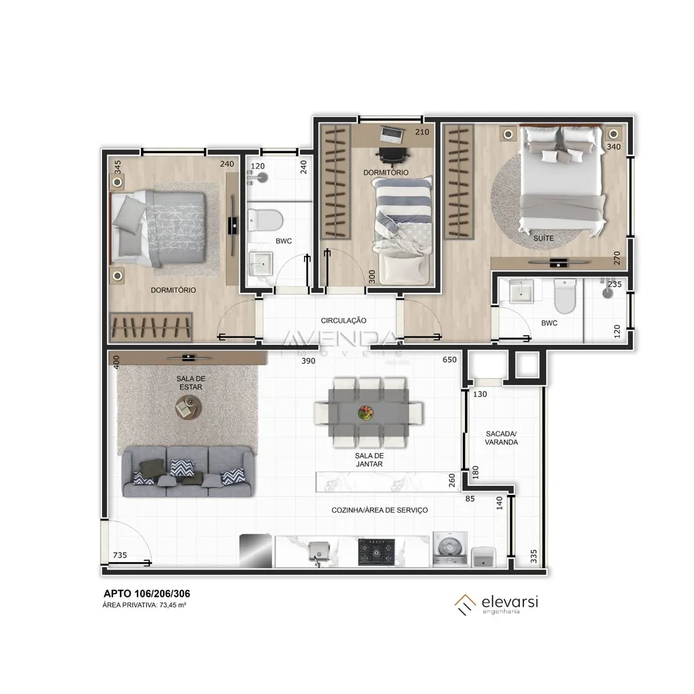 Apartamento, 2 quartos, 59 m² - Foto 7