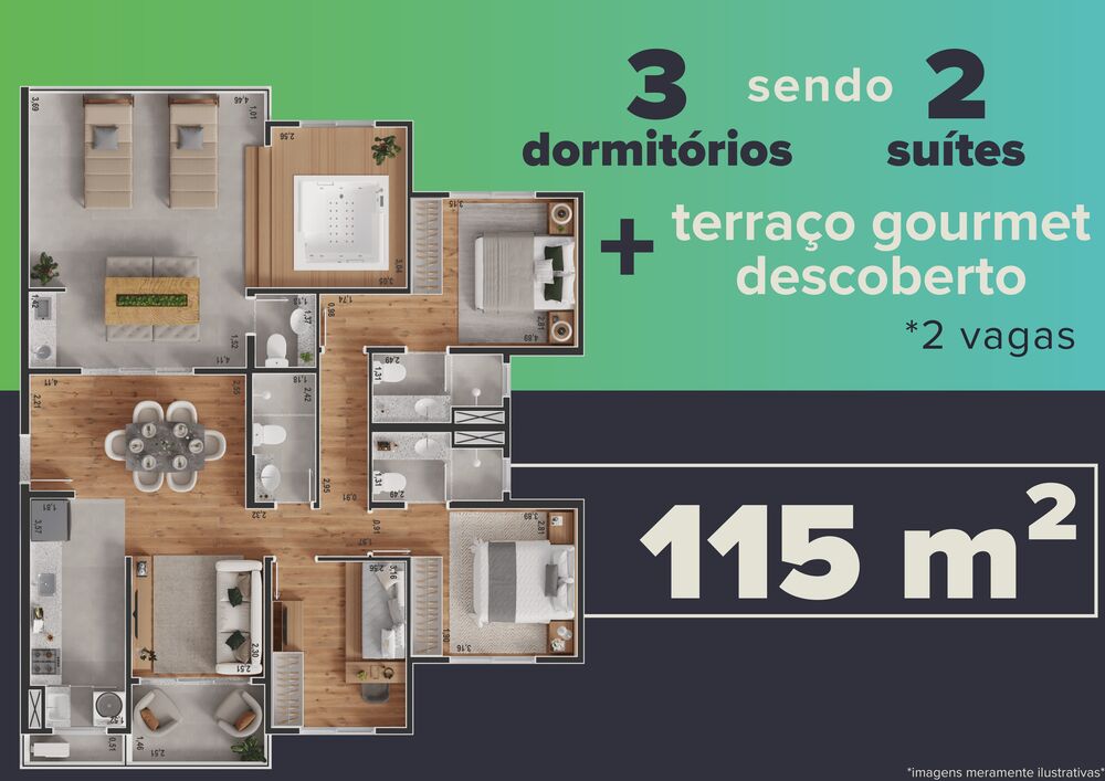 Cobertura, 3 quartos, 115 m² - Foto 1